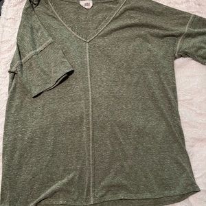 Olive green reverse stitch top by BiBi